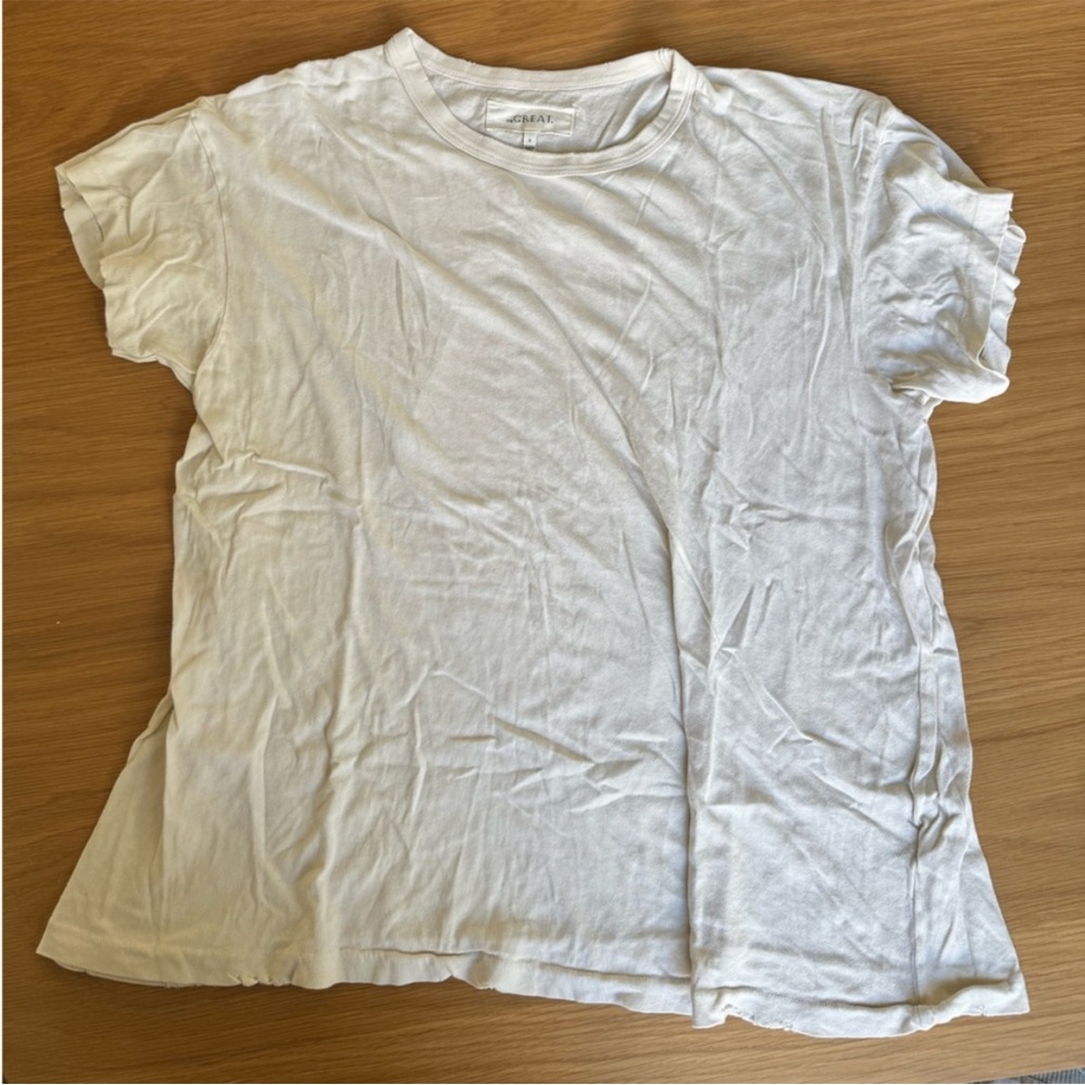 THE GREAT. White Short Sleeve Tee